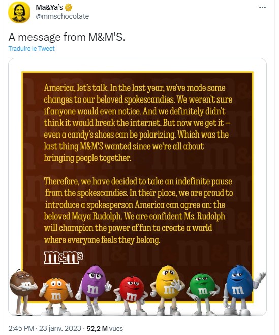 Au Super Bowl 2023, M&M's fait revenir ses personnages